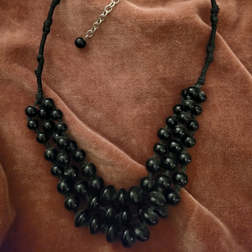 Black Beaded Necklace